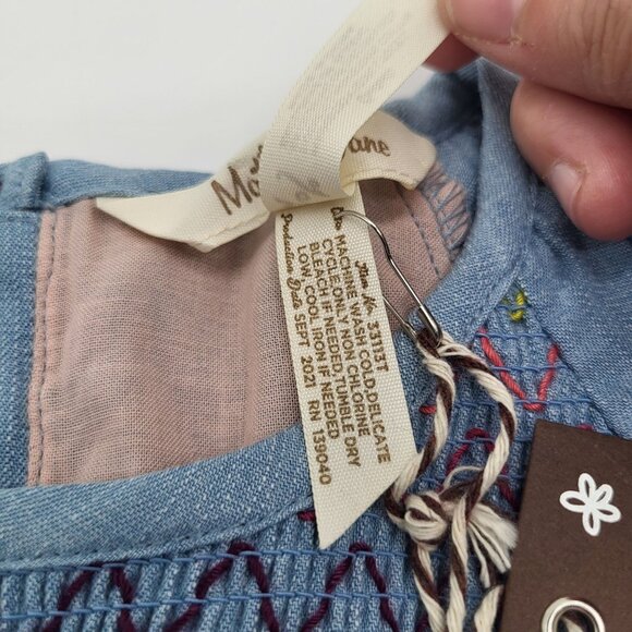 MATILDA JANE Girls SZ 6 Smocked Enchanted Garden Charleston Chambray Tunic Top - Picture 5 of 5